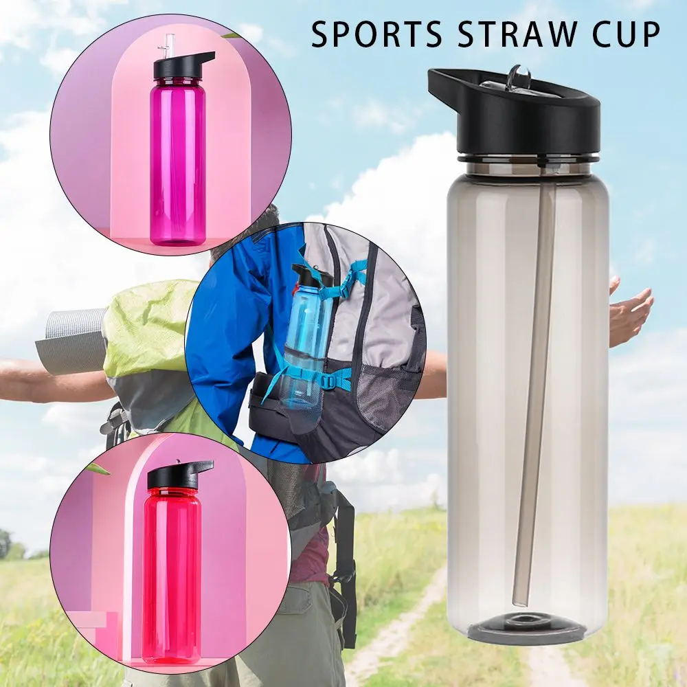 

750ml Travel Leakproof Portable Drinking Cup Water Bottles Food Degree Plastic Clear