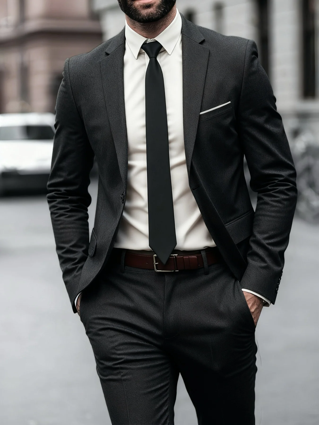 

[Business Suit]2pcs Black Formal Suit - Tailored Tuxedo for Sophisticated Gatherings & Meetings