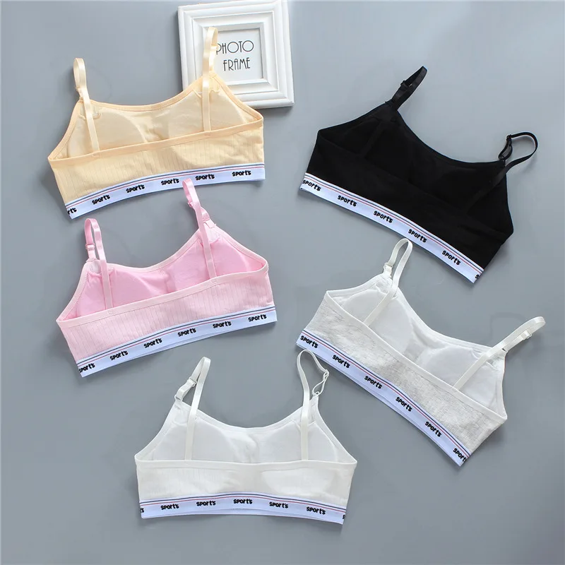 New Girls' Bra Elastic Sling Vest Cotton Girls' Wrapped Bra Underwear Children 8, 10, 12, 14 Year Old Student Training Bra