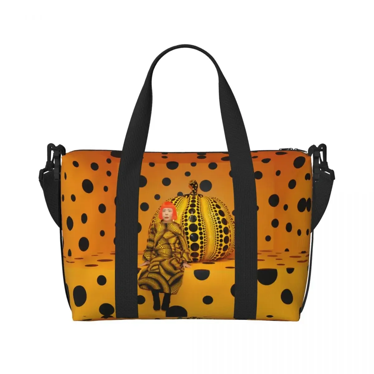 Custom Yayoi Kusama Pumkin Groceries Tote Shopping Bag Women Large Capacity Abstract Art Beach Gym Travel Bags