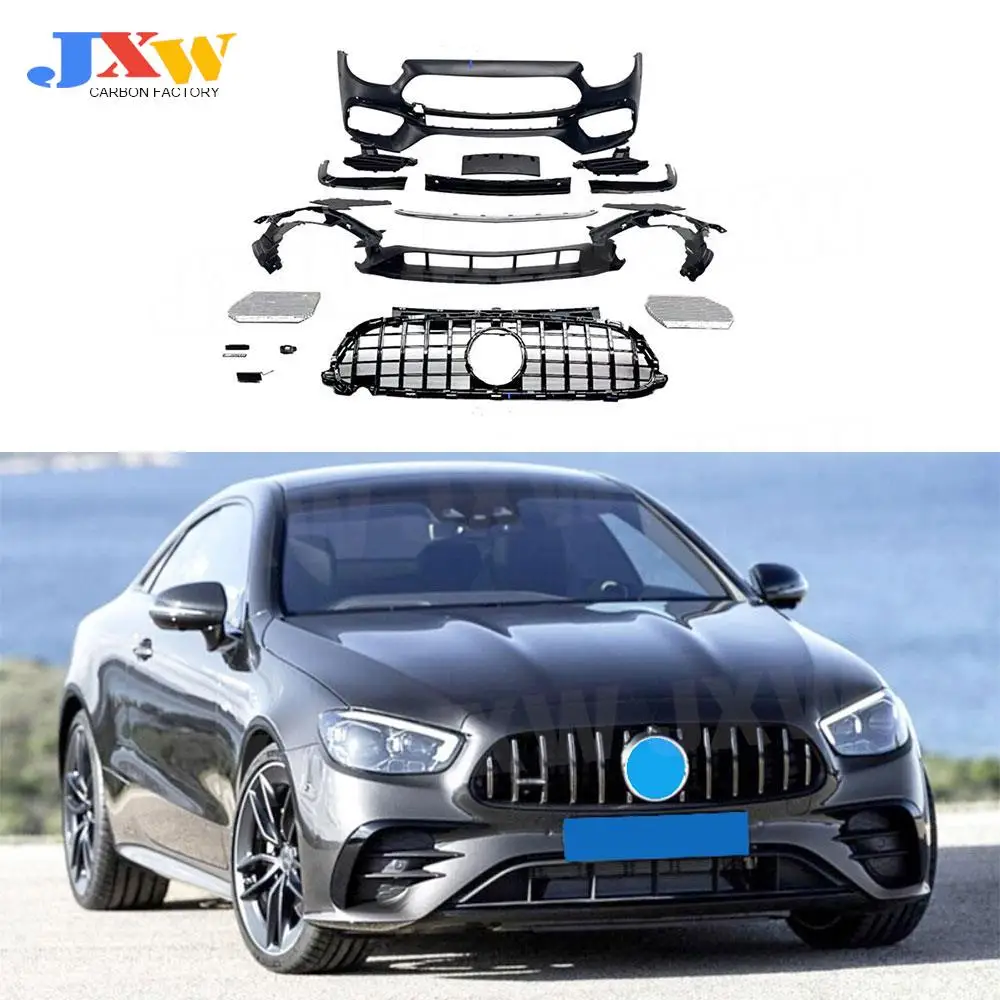 

PP Car Body Kits for Benz W213 E260 E300 E350 E63S 2021 Front Bumper Lip Rear Diffuser Rear Spoiler Splitters Front Grill