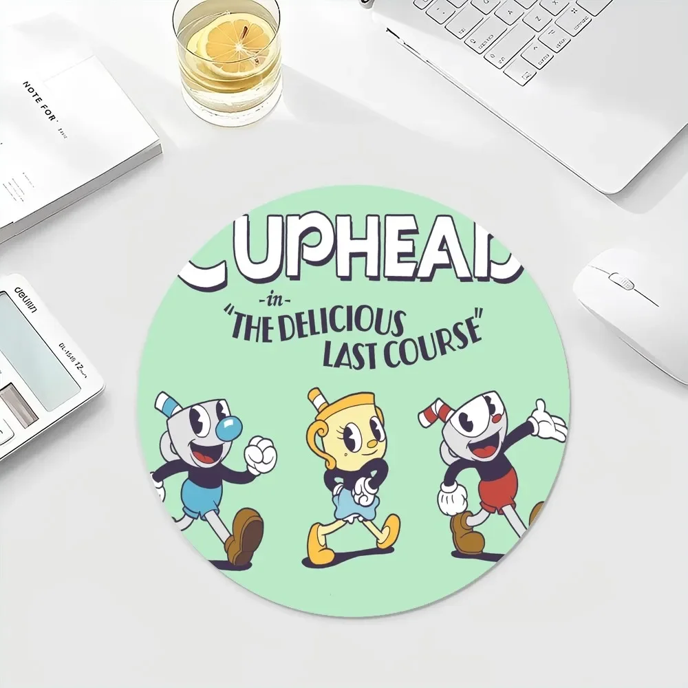 Cuphead APK Round Custom Skin Office Student Gaming Thickened Writing Pad Non-slip Cushion Mouse Pad Writing Desk Mats