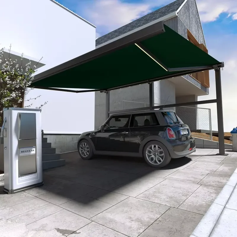 for Full Box Outdoor Greenhouse Awnings Retractable Canopies Folding Roof Electric Awning