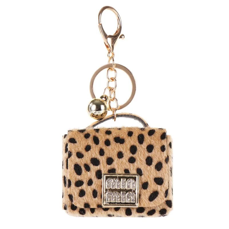 Creative Pop Leopard Print Key Chain Bag Mini Cute Coin Purse Leather Key Pocket for Women