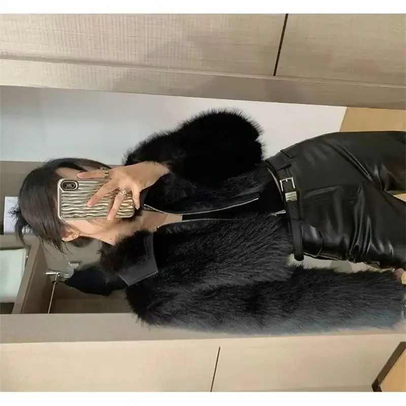 Pelzmantel Damen Pelzmantel Neuer Trend Damen Herbst und Winter neue Mode Kunstpelz Luxus Revers Mao Mao Bluse Damenmantel