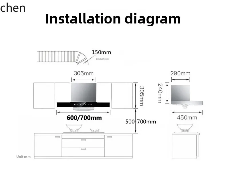 ZML range hood small size large suction rental pumping machine small household top suction smoking machine