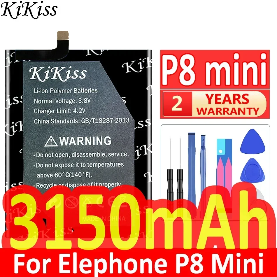 KiKiss Battery For Elephone P9000 Lite P9000Lite P8000 P8 Mini Max 3D P8Mini P8Max P7000 P6000 P3000s P3000 Batterij + Track NO