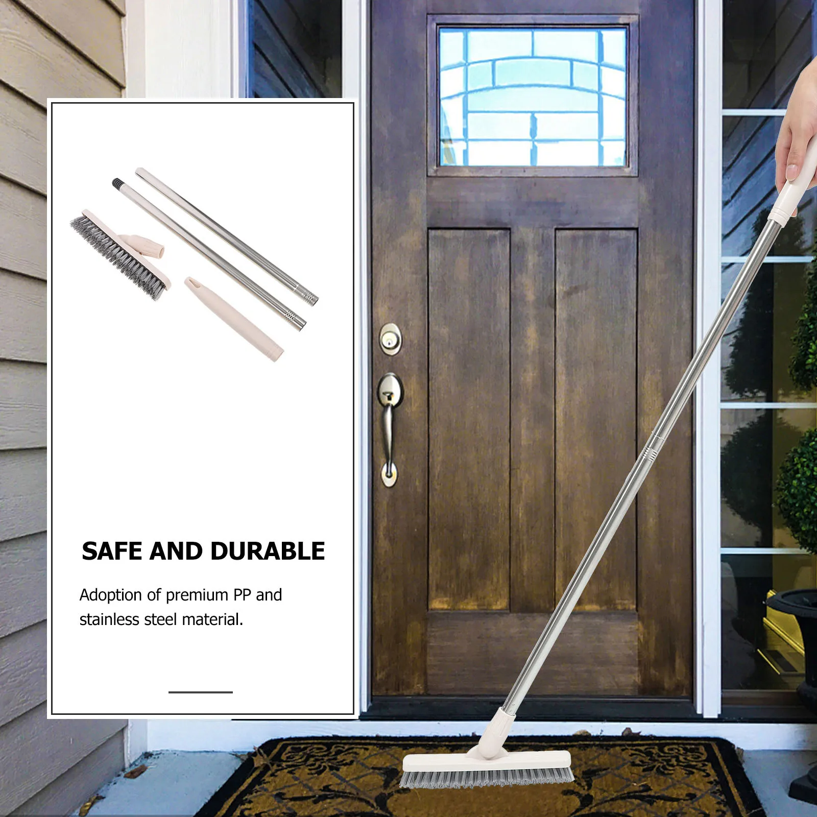 

Long Handle Scrub Brush Rotatable Floor Scrubber Tile Grout Crevice Brush Hanging Hole Durable Ergonomic Handle