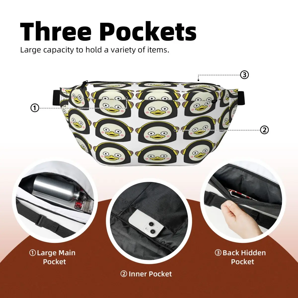 Pengsoo Face Crossbody Waist Bag - usage example