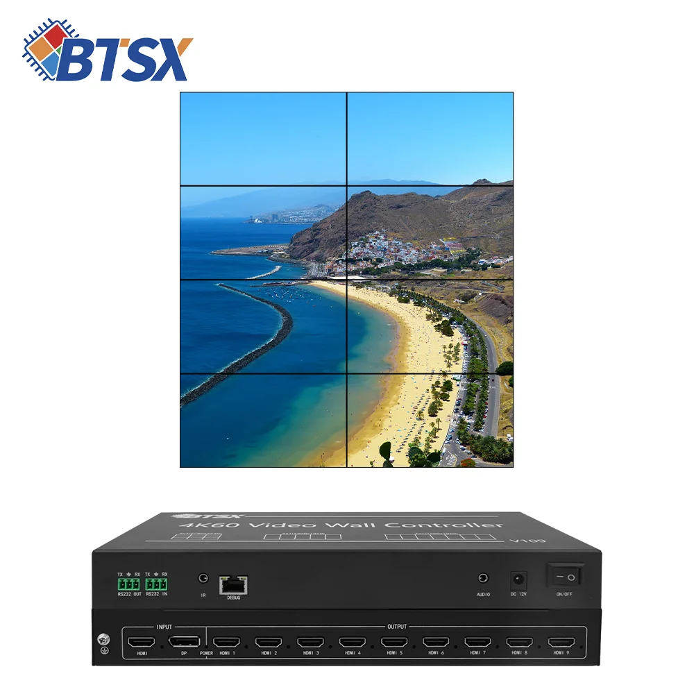 BIT-VWC-109 4K60 2x2 2x3 3x3 2x4 Image Processor Switcher 1x6 1x7 1x8 1x9 Video Processor 1-in-9-out Ultra HD Splicer