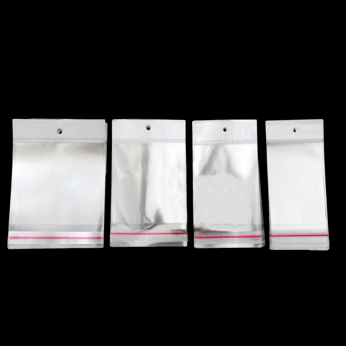 100 Stück transparente OPP-Beutel in verschiedenen Größen mit Loch, selbstklebend, durchsichtiger Kunststoff, selbstklebende Zellophanbeutel, Lebensmittelaufbewahrung, Geschenkpaket – Detail 8
