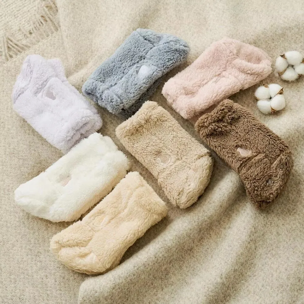 Niedliche Pinguin-Stickerei-Babysocken, Winter-Bodensocken für Kinder, Kleinkinder, verdickte rutschfeste Socken, warme Schlafkleidung, Babykleidung