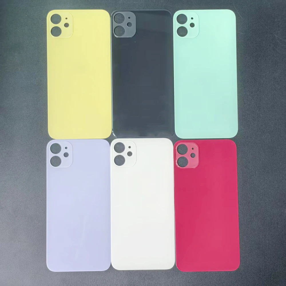 Back Glass Cover For iPhone 11 Replacement Rear Battery Door Housing Cover With Camera Lens Full Housing Back Panel Repair Parts