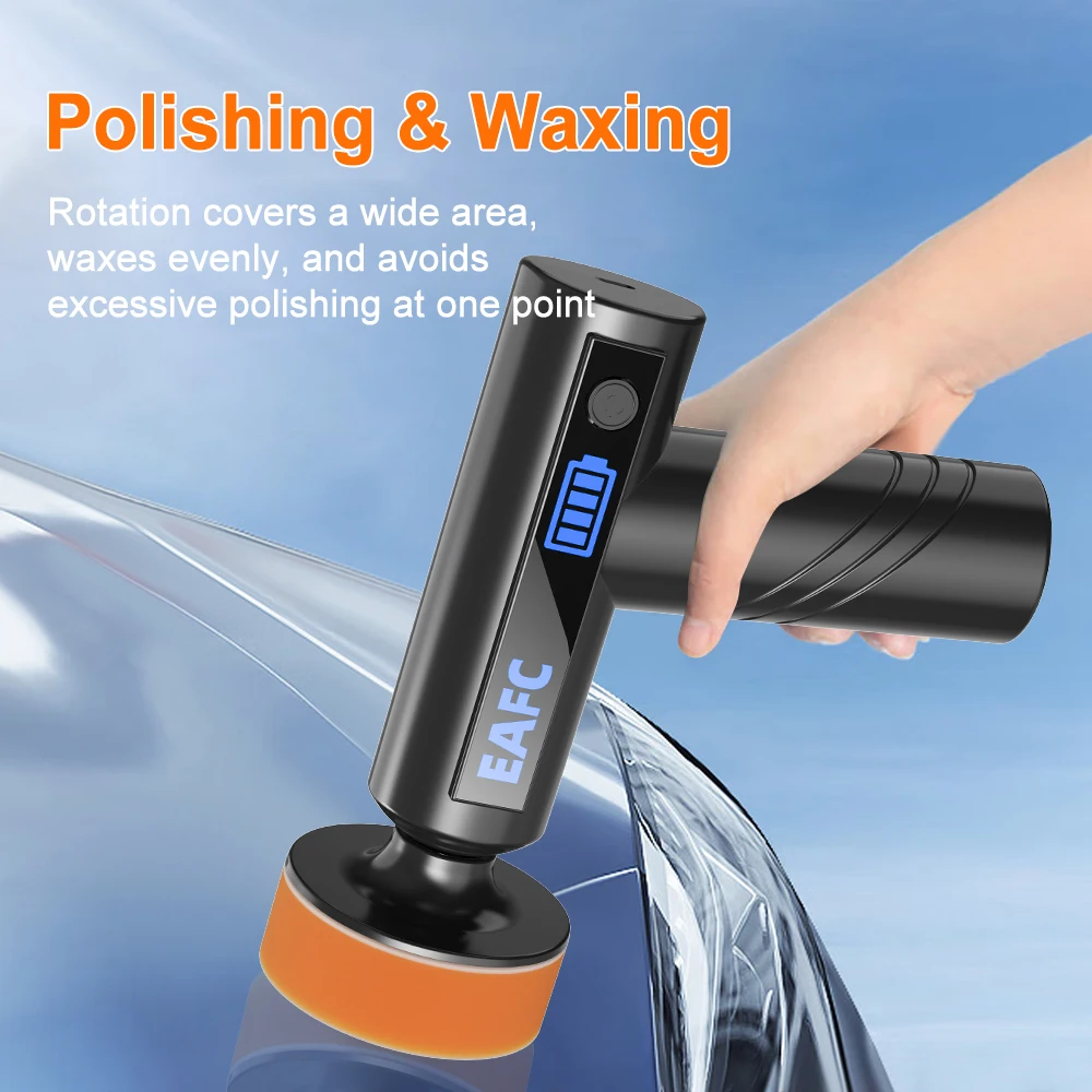 Electric Wireless Car Polisher Multi-functional Car Polishing Machine 4500mAh Scratches Repair Waxing Tools Home Car Dual-use