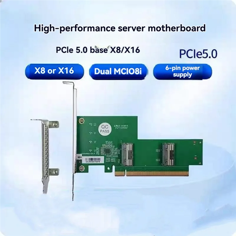AP-Pcie 5.0 16X To MCIO Split Splitter Adapter Card GPU Expansion Extender External Graphics Card For PC For Server Motherboards