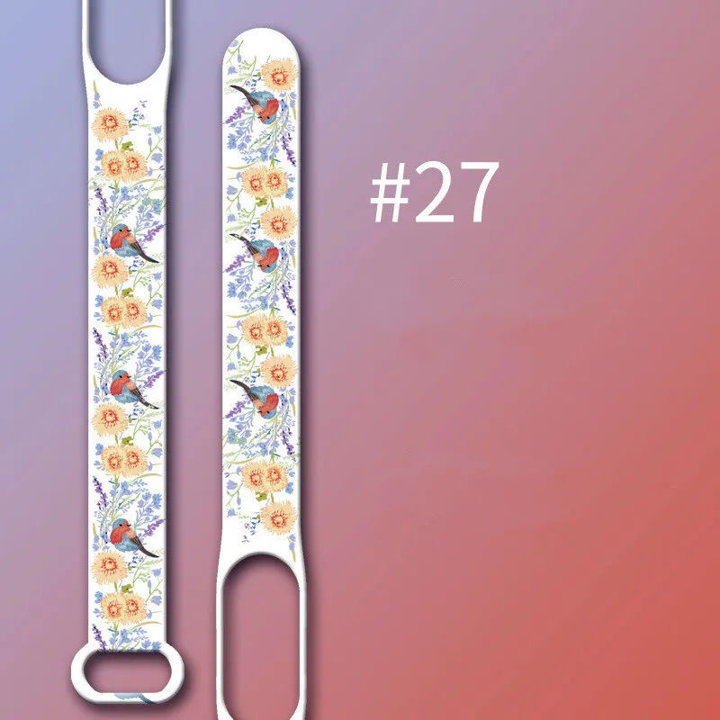 printing style Flowers Strap For Mi Band 3 4 5 6 Silicone Wrist Strap For XiaoMi MiBand 6 sports strap for mi band 5 4 bracelet