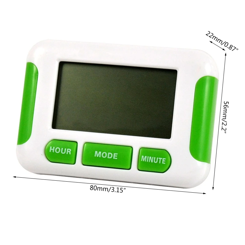 Küchentimer mit Wecker, 12/24 Stunden, digitaler Kochtimer, magnetische Rückseite