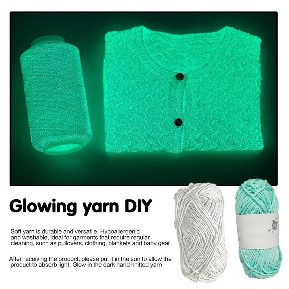 DIY Weave Sewing Glow in the Dark Luminous Chunky Yarn Knitting Wool Yarn Hand Knitted
