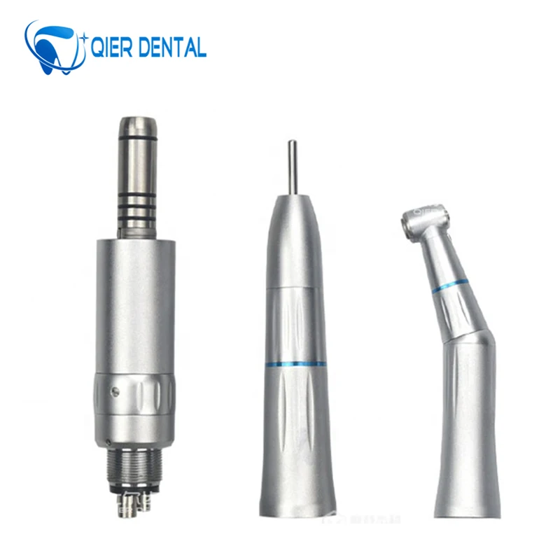 Dental E Type Interface Internal Water Spray Low Speed Air Turbine Angled Handpiece 4 Hole/2 Hole Air Motor Low Speed Handpiece