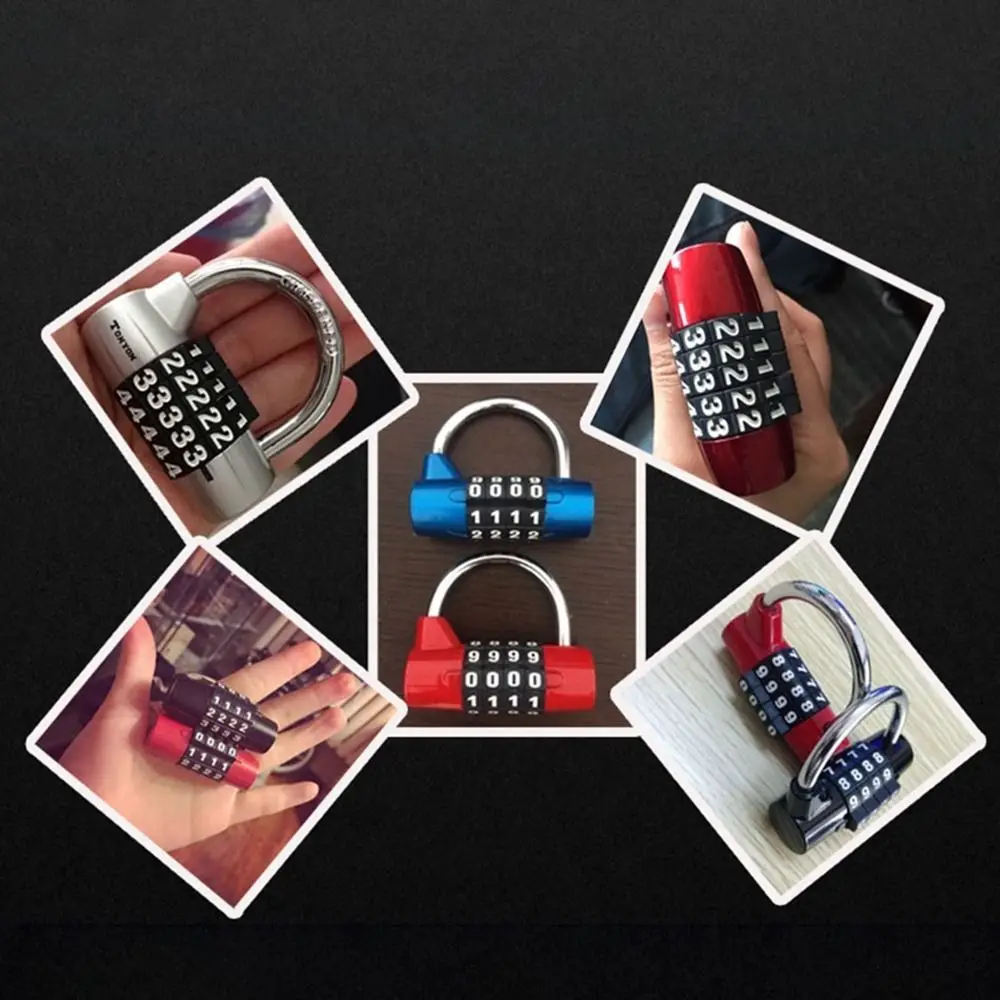 مكافحة سرقة حقيبة سفر عنبر قفل خزانة الصالة الرياضية سلامة مشفرة قفل 4 أرقام قفل بكلمة مرور قفل الأمتعة #4