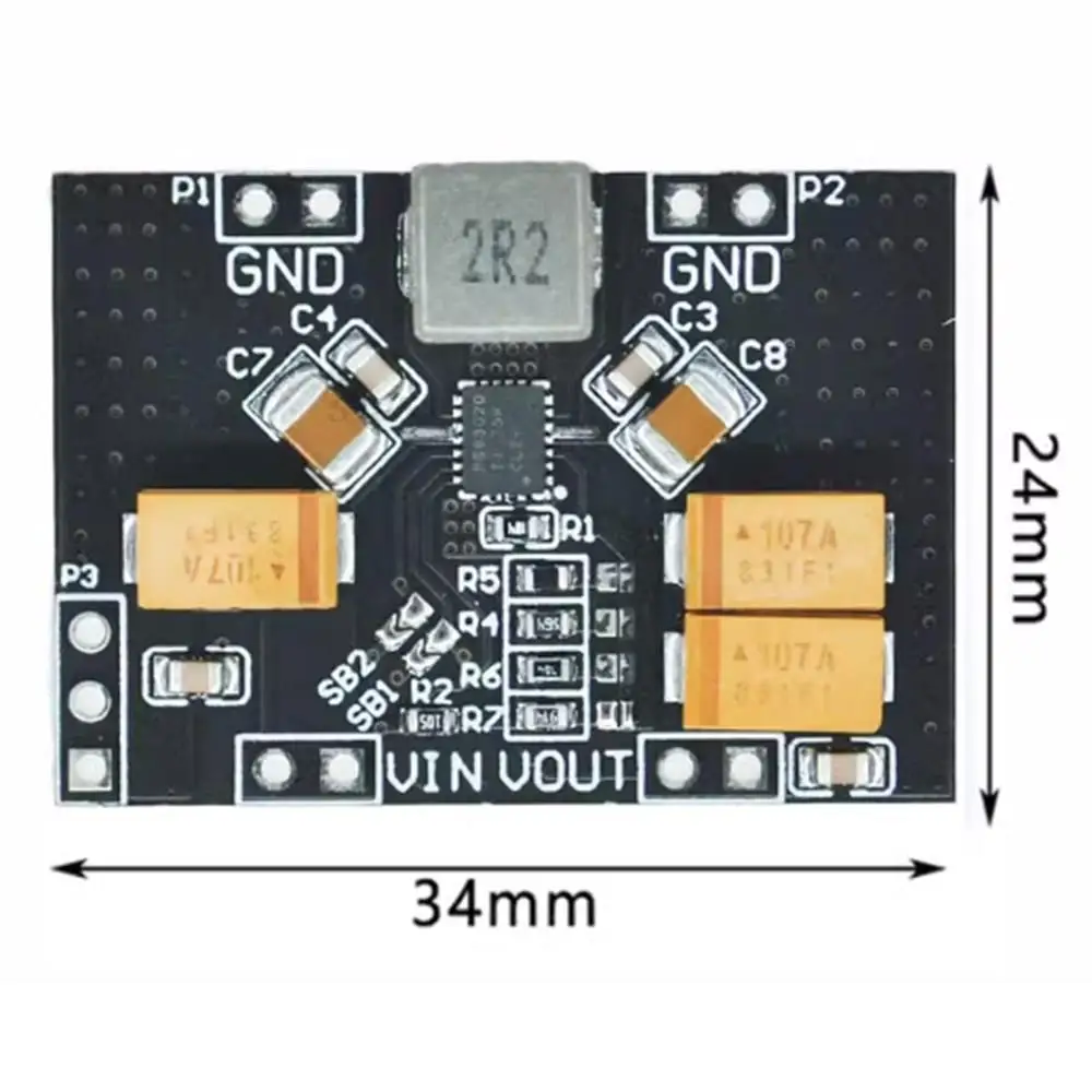 TPS63020 Automatic Buck-boost Step up Down Power Supply Module 2.5V 3.3V 4.2V 5V Lithium Battery Low Ripple Voltage Converter