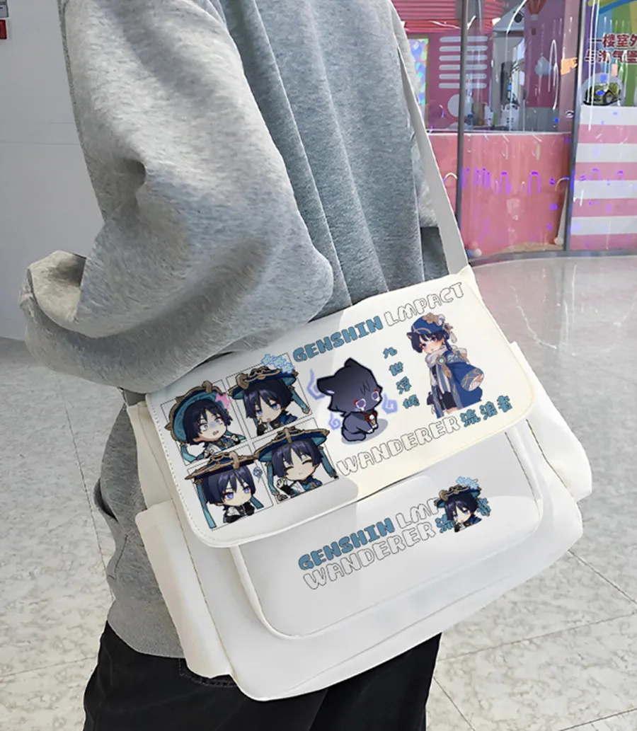 Anime Genshin Impact Xiao Alhaitham borsa con Badge Kids School Book studenti Outdoor spalla zaino Laptop Mochila