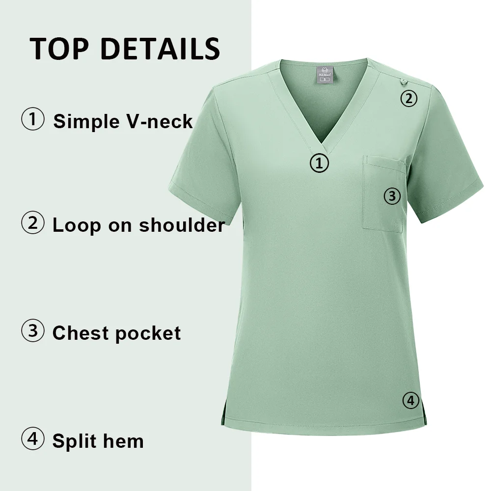 Uniforme clinique Anti-rides pour femme, tissu Premium, uniformes d'infirmière lavables, blouses médicales, chemisier chirurgical, poches, pantalons de jogging