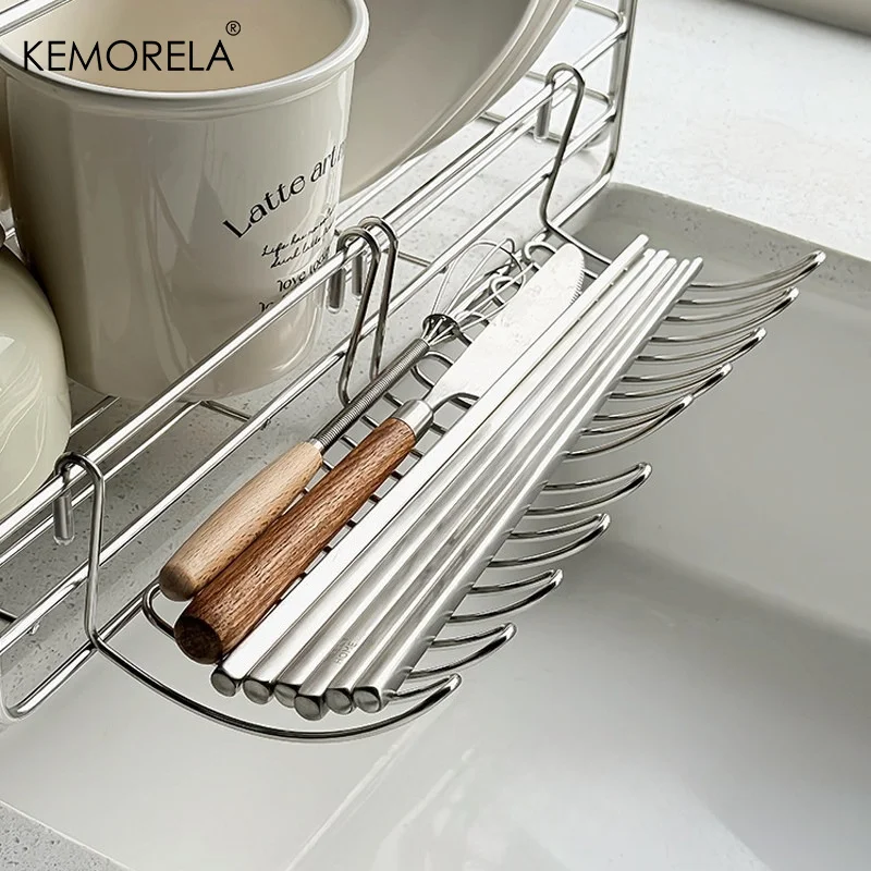 1/2 pièces Panier de drainage extensible en acier inoxydable, petit support suspendu, étagère de rangement multifonctionnelle, panier de rangement en acier inoxydable