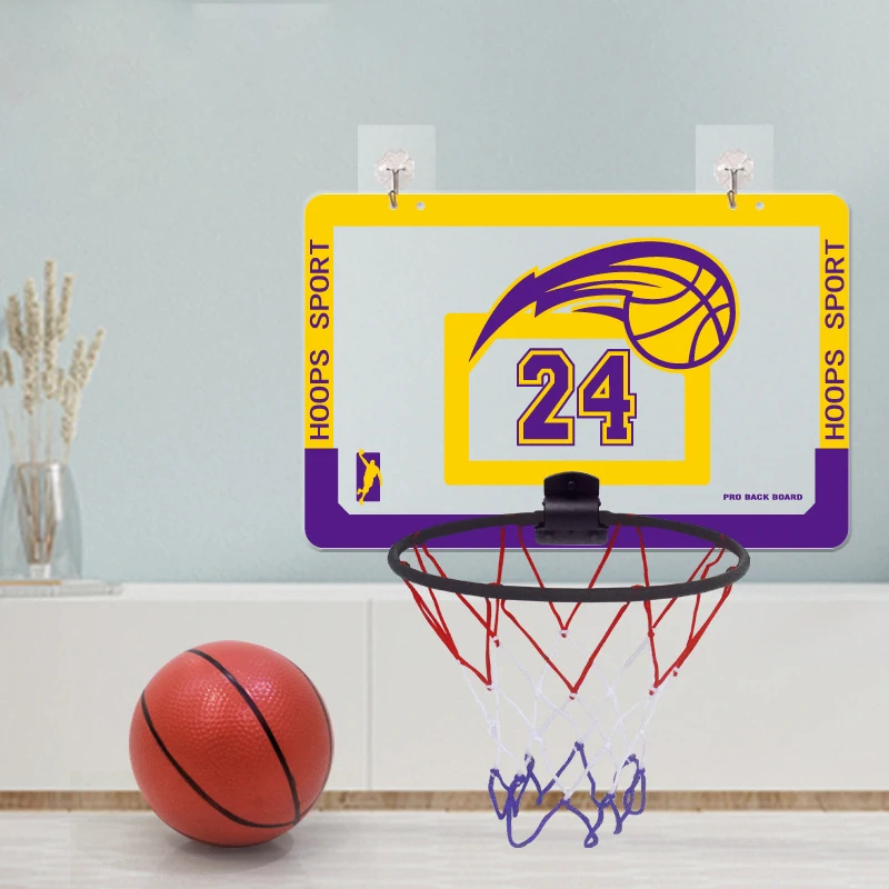 Indoor Children Safety Funny Game Kids Mini Home Exercise Basketball Hoop Set Wall Frame Stand Lifting Basket Hanging Backboard