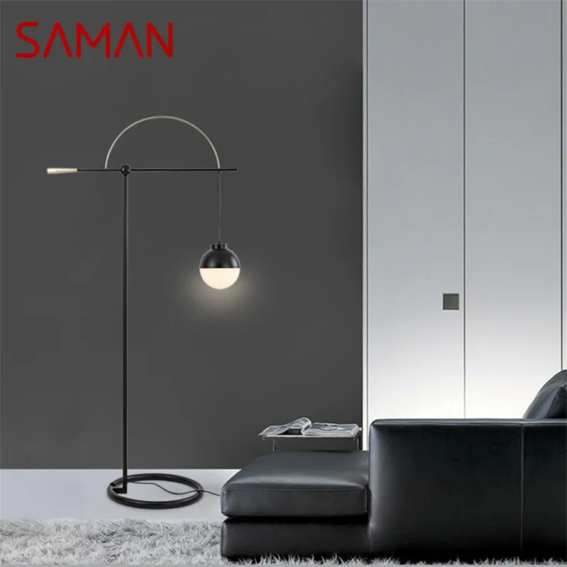 

SAMAN Nordic Floor Lamp Fashionable Modern Family Iiving Room Bedroom Creativity LED Decorative Standing Light