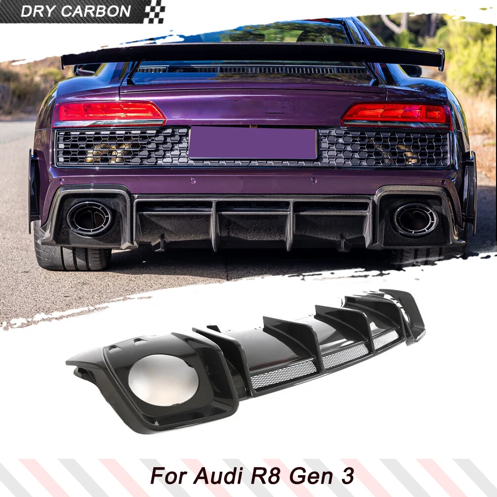 

Dry Carbon Car Rear Bumper Diffuser Lip Spoiler for Audi R8 V10 GT Performance Coupe 2023 Facelift Gen 3 Rear Racing Body Kits