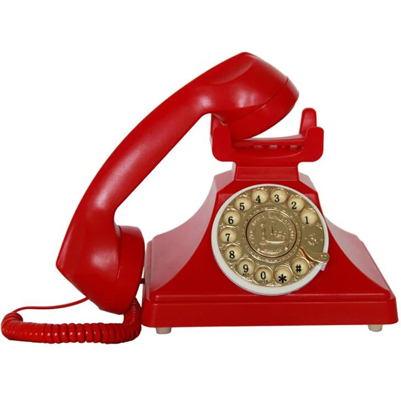 Rotary Dial Telephone Retro Landline Phones with Classic Metal Bell, Corded Phone with Speaker and Caller ID for Home Office