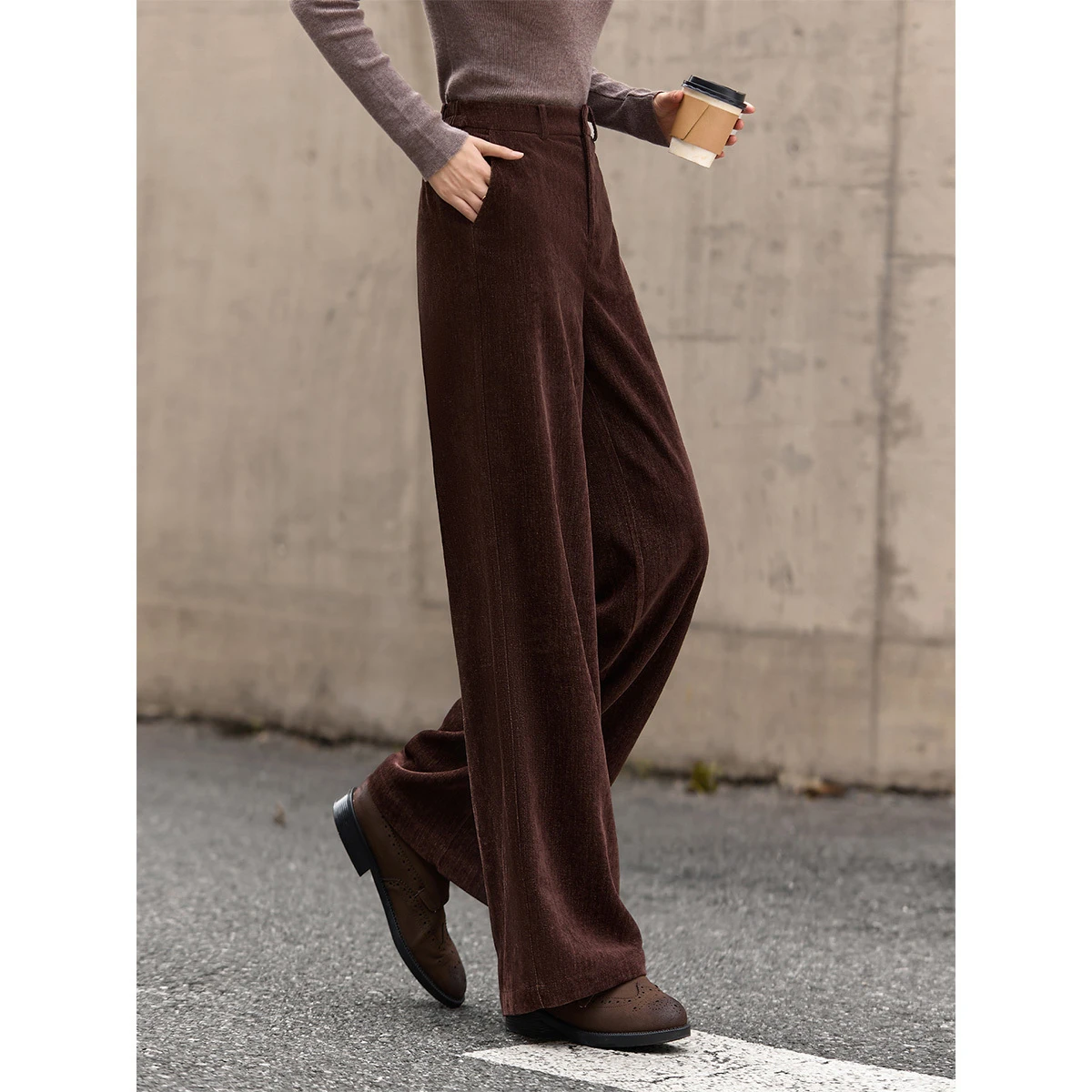 กางเกงลำลอง VIMLY สำหรับผู้หญิง ฤดูหนาว 2025 ดีไซน์เรียบง่าย เนื้อผ้ากำมะหยี่ สวมใส่สบาย ทรงหลวม ใส่ได้หลากหลายโอกาส เสื้อผ้าผู้หญิง รุ่น A3781