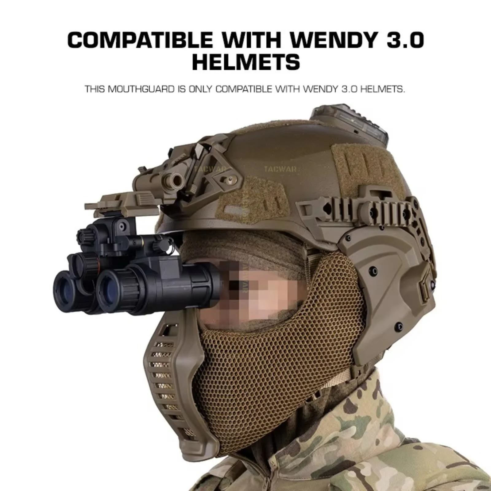 Casco táctico Mandible de malla protección media cara Airsoft CS - imagen 5