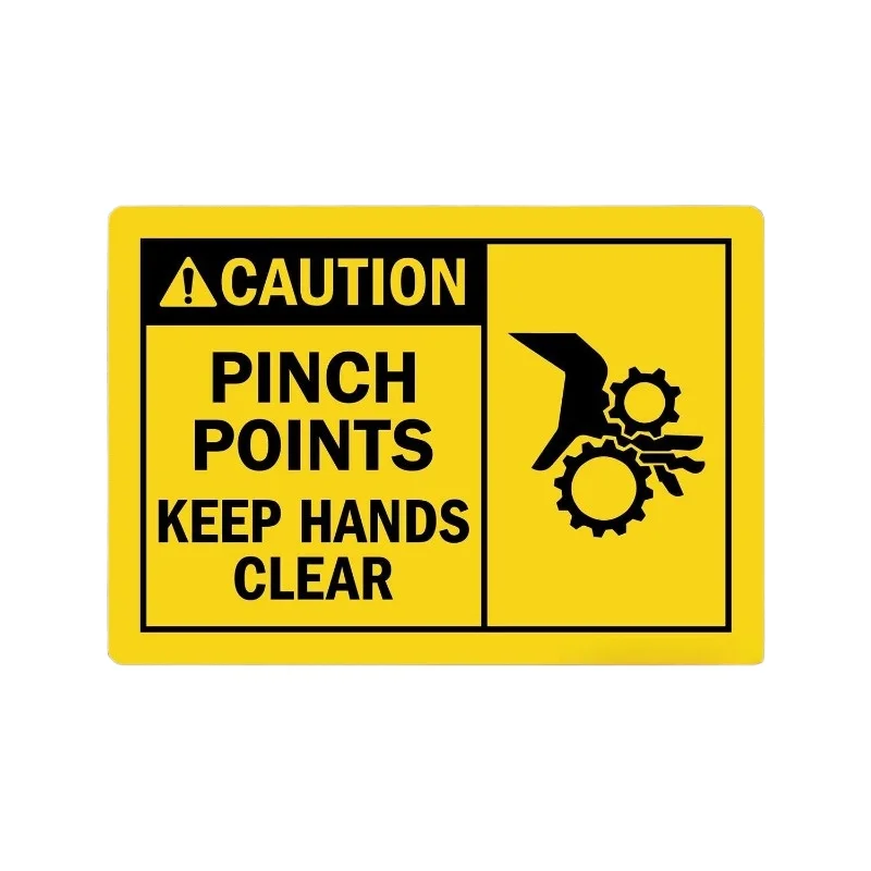 Car sticker Caution - Pinch Points Keep Hands Clear Laminated Vinyl 15CM PVC KK