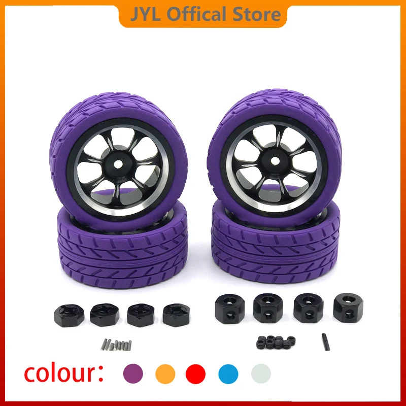 WLtoys WPL MN Model LC 1/18 1/16 1/14 1/12 RC Car Universal Modified Metal Wheel Tires, Cool Multi-color Tire Skin Upgrade Parts