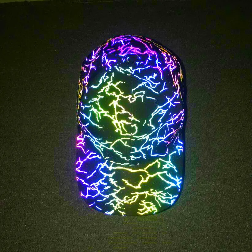 2024 neue Farbe Reflektierende Baseball Kappe Männer/Frauen Unisex Gedruckt Streetwear Harajuku Hip Hop Nacht Laufen Leucht Fluoreszierende hut – Detail 1