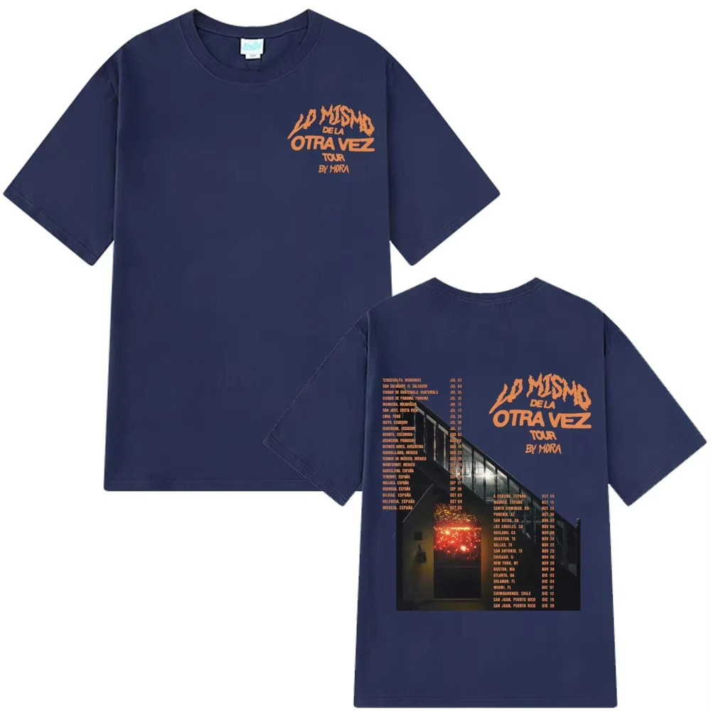 تي شيرت Mora Lo Mismo Dela Otra Vez Tour 2025 Merch Gothic تي شيرت للرجال والنساء موضة الهيب هوب تي شيرت صيفي هاراجوكو ملابس الشارع