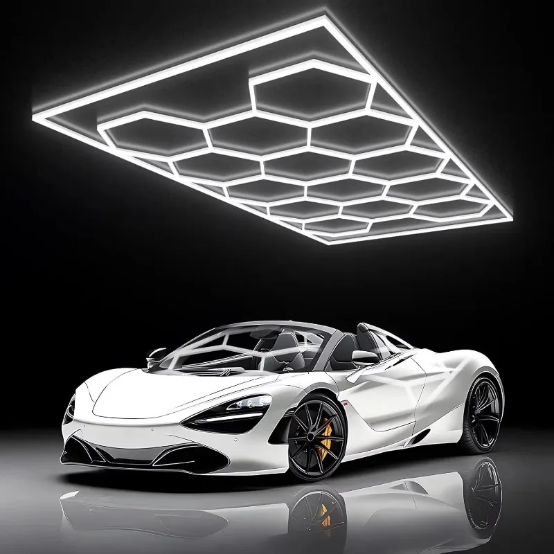 

14 Grid Honeycomb Working Light Hexagonal Led Licht Lamp Garage Hexagon Lights for Garage Ceiling Car Detailing Shop Workshop