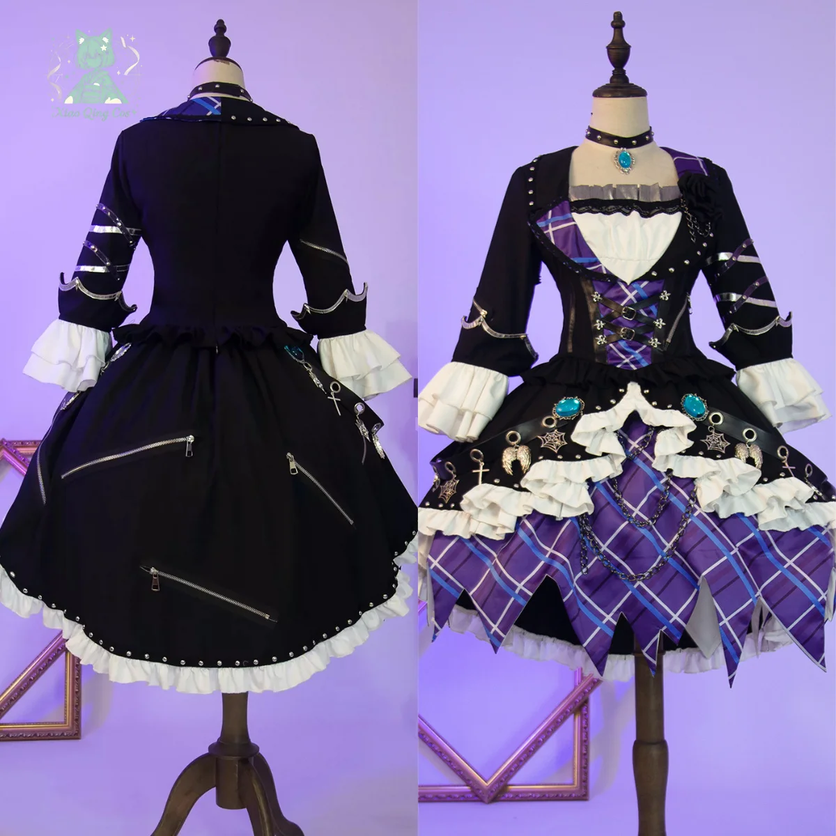 Aikatsu! Sumire Hikami Cosplay Costume Thorn Queen Gothic Dress Full Set xiaoqing