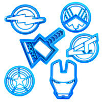 6pcs/set Marvel Avengers Cookies Mold Figure Iron Man Captain Diy Cookies Cutters Mold Kitchen DIY Cookie Printing Supplies Gift