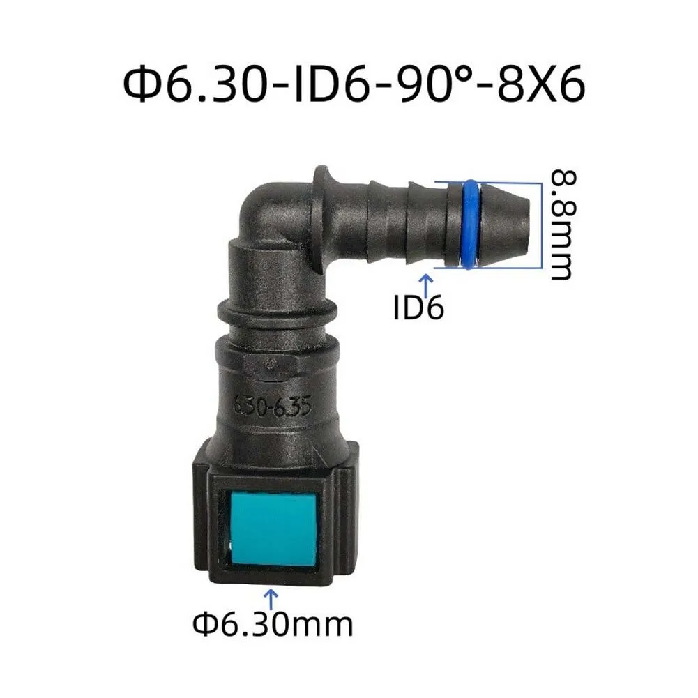 Plastic 6.30-ID6 Female Quick Connector for Extended Fuel Line Connection in OEM and Aftermarket Fuel System Setups