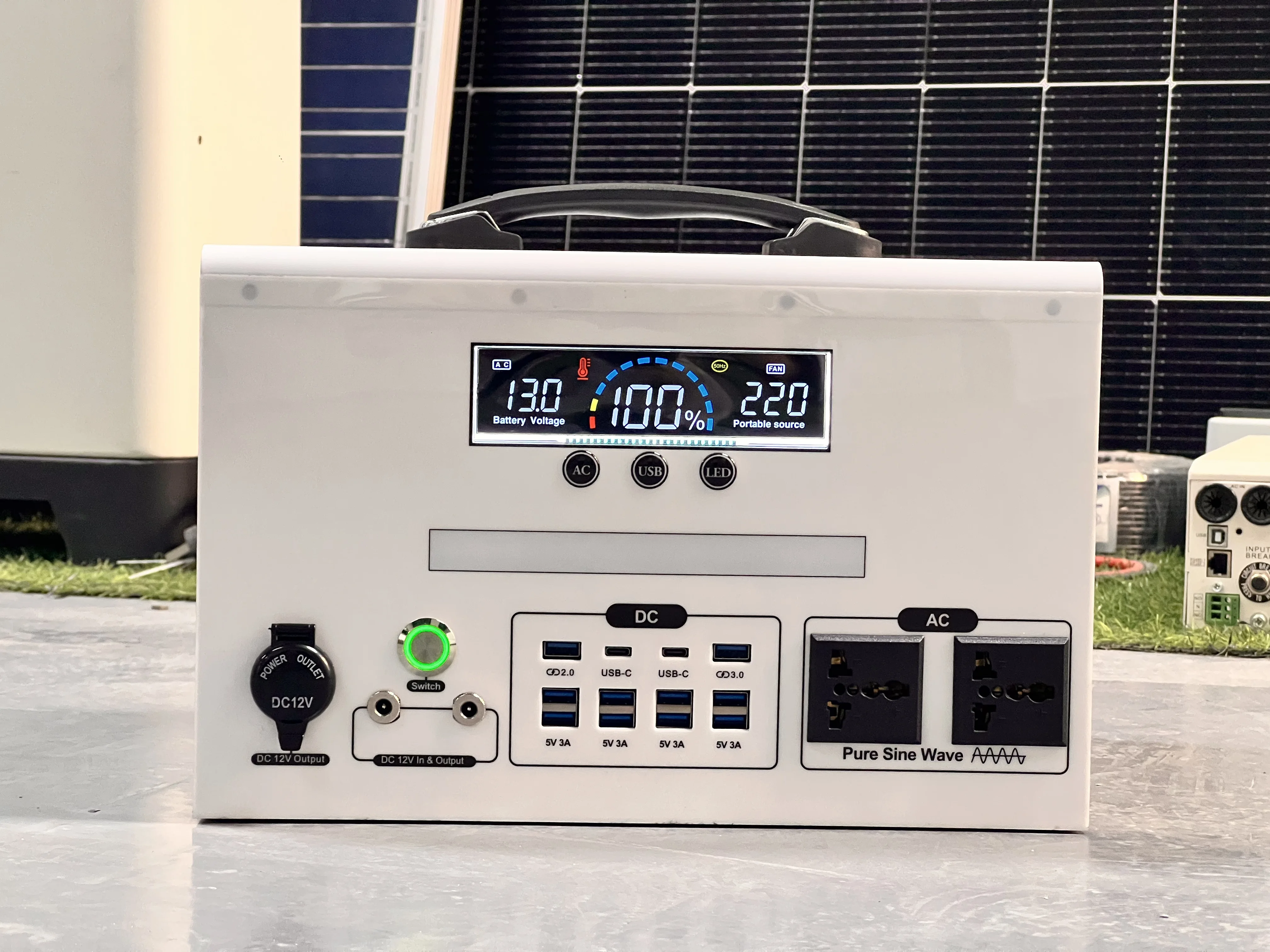 Universal portable solar generator Light LiFePO4 UPS lithium battery 1200 watts portable power station