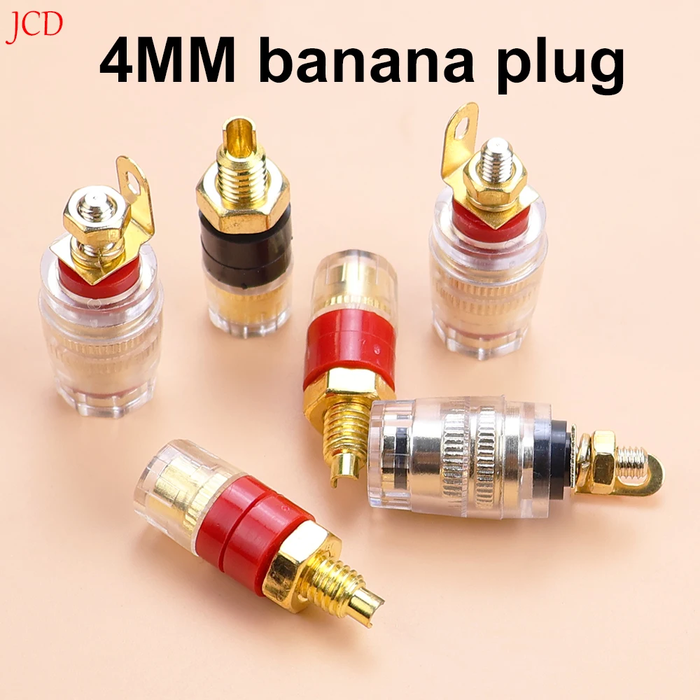 JCD 4mm M4*33 Banana Plug Socket For Amplifier and Speaker Terminal Connector High end Brass Crystal Binding Post