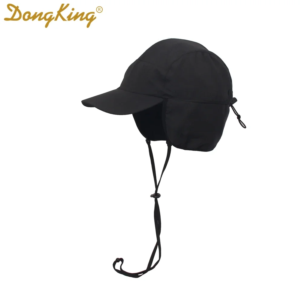 DongKing Men‘s Winter Hat Earflap Polar Fleece Large Size Baseball Cap Running Hiking Camping Hats Keep Warm