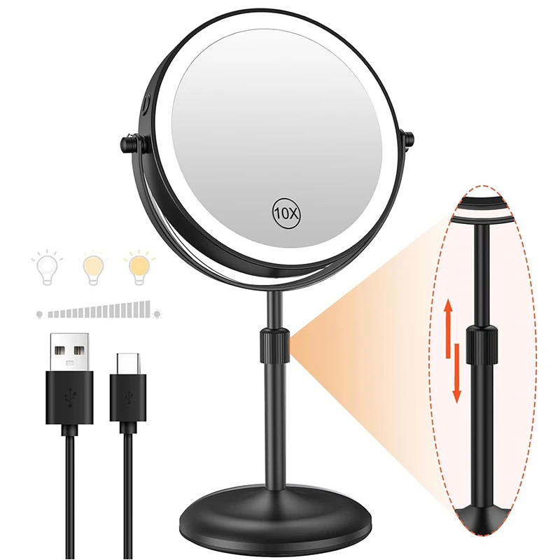 8-inch-10x-magnification-makeup-mirror-360°-rotation-3color-options-standing-cosmetic-mirror-with-light-bright-height-adjustable