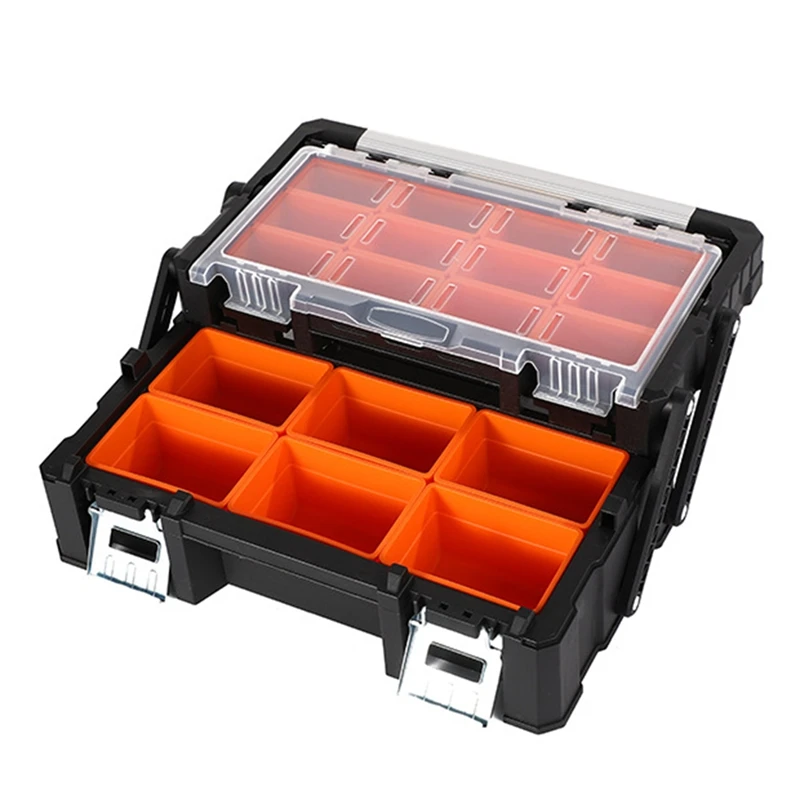 Portable Parts Storage Box Hardware Screws Tool Box  Multi-Grid Tool Organizer Box Tool Box Arrangement Garage Storage