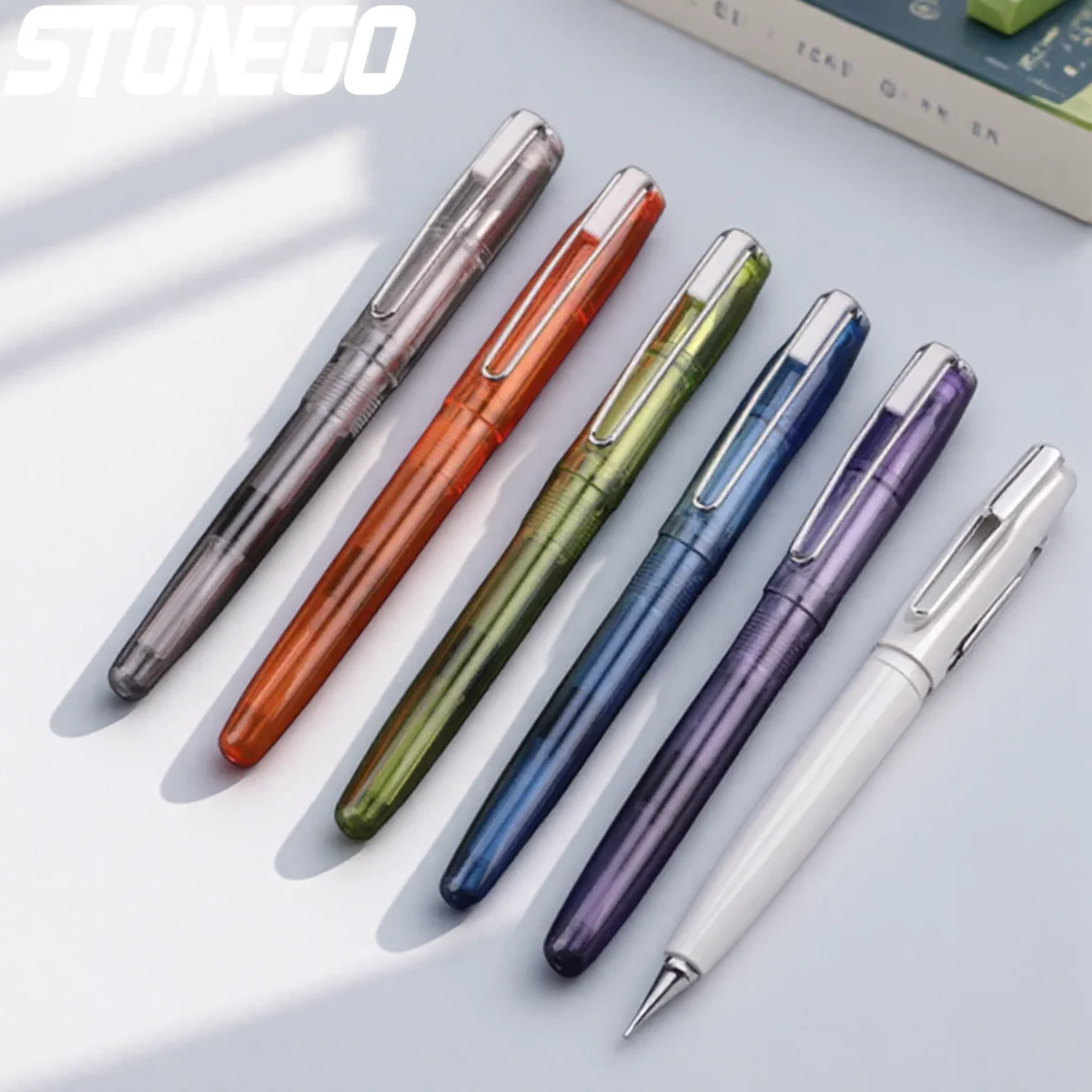 

Colorful Transparent Fountain Pen for Students Office Writing Smooth Ink Ballpoint Pen School Supplies Stationery Gift