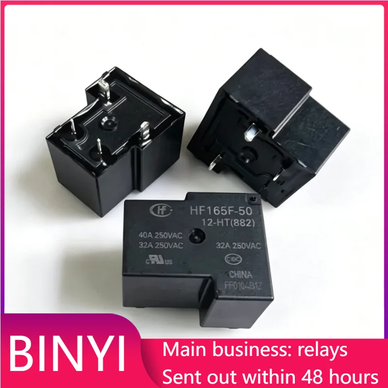 New 1pcs/lot 4 Pin 12VDC Heavy Load Electromagnetic Relay HF165F-50 12-HT(882) 40A 250VAC Household Appliance PCB Relay