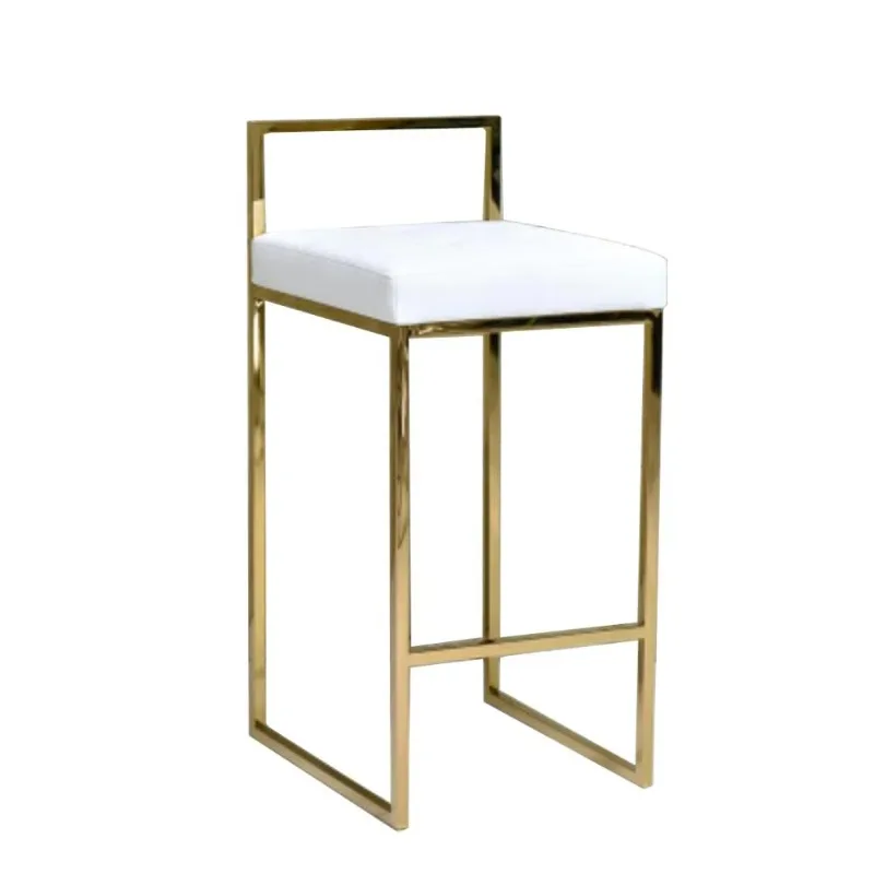 

Stackable Stainless Steel High Chair Gold Bar Stool with Event Rental Discharge Removable Pad